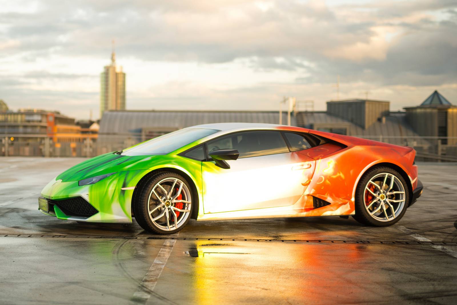 Lamborghini Huracan Wrapped in Tricolor Flames by Print ...