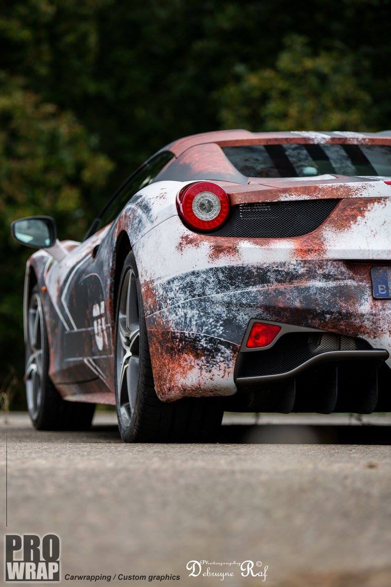 Paint is Dead: Ferrari 458 Spider Gets Rust Wrap! - GTspirit