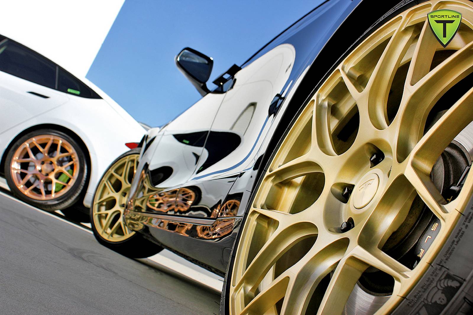 tesla model s gold edition wheels by tsportline