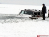 Two Hummer H2's Fall Through Ice in Hungary