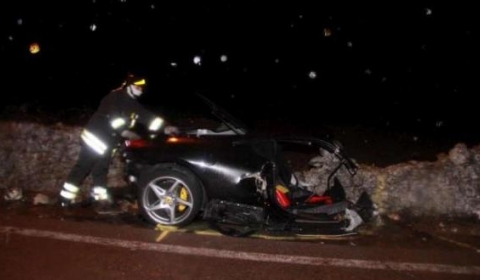 Car Crash Ferrari 458 Italia Wrecked in Italy