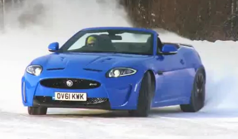 Video Drifting on Ice with the Jaguar XKR-S Convertible