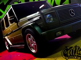 Mercedes-Benz G55 AMG wrapped in Army Green Satin by Dartz