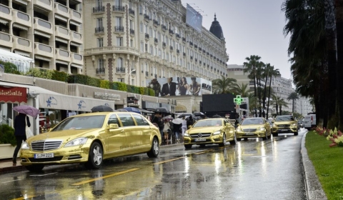 Mercedes-Benz and AMG Use Fleet of Gold-Wrapped Limos at Cannes Film Festival
