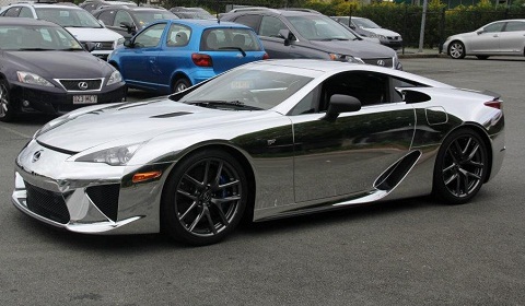 Chrome Wrapped Lexus LF-A Delivered in Australia