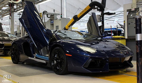 Dark Blue Lamborghini Aventador