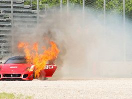 Ferrari 599XX Evolution on Fire at Monza
