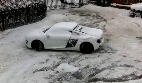 16 Year Old attempts to Drift an Audi R8 on Snow