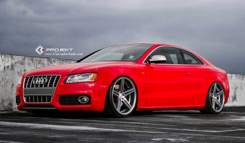 Red Audi S5 on K3 Project Wheels