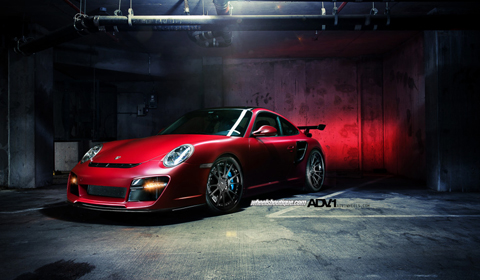 Matte red Porsche 997.2 911 Turbo by Wheels Boutique and ADV.1