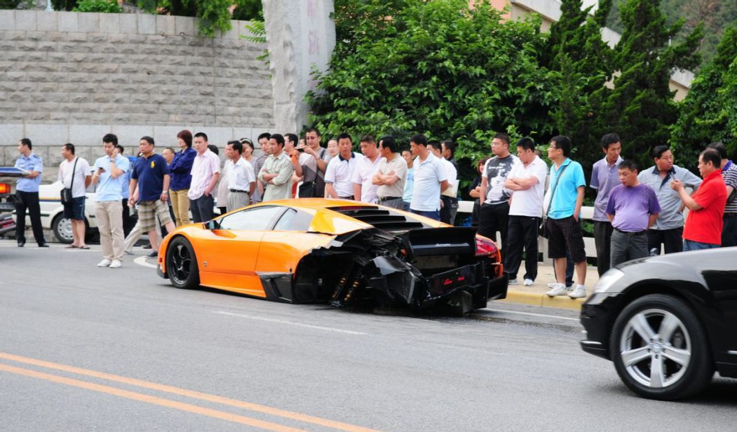 Lamborghini Murcielago with SV Bodykit Wrecked in China