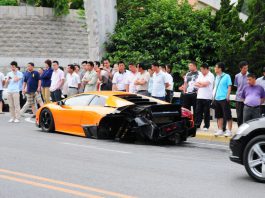 Lamborghini Murcielago with SV Bodykit Wrecked in China