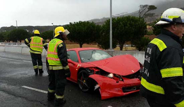 Car Crash: Frank Buyanga Crashes Ferrari 458 Italia in Cape Town