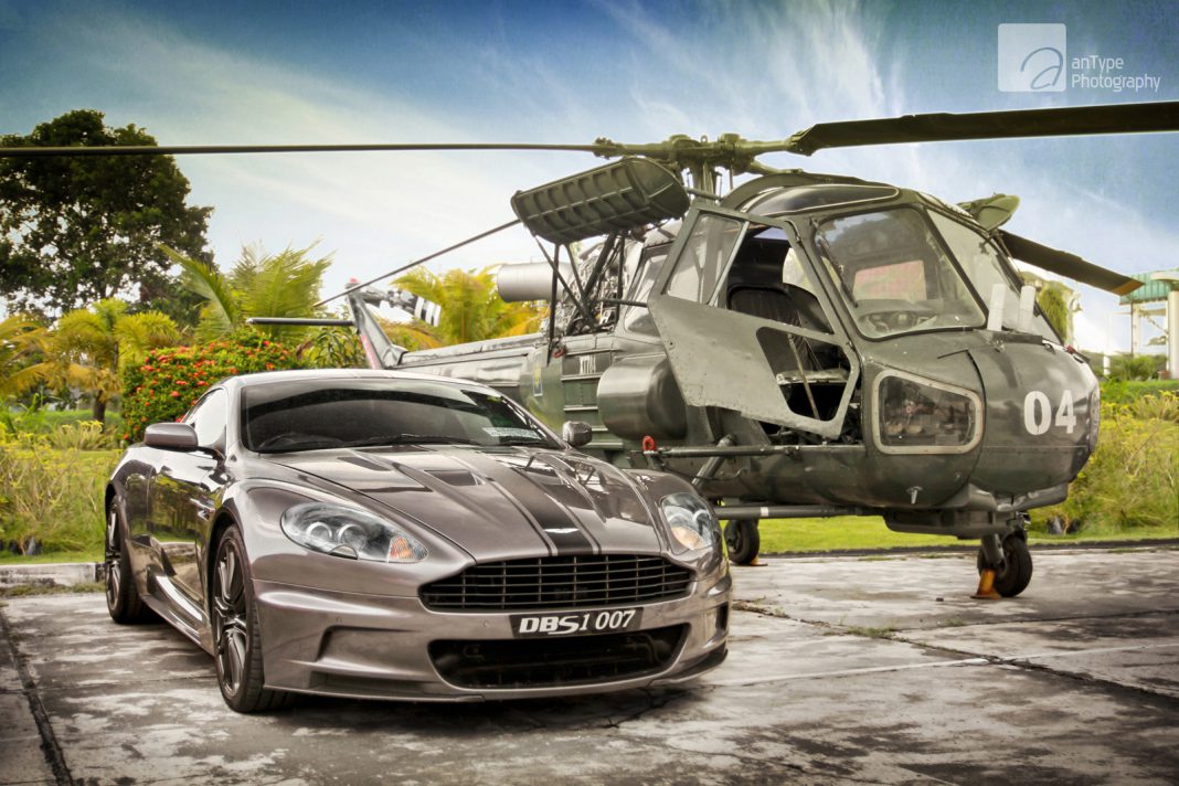 Photo Of The Day: Silver Aston Martin DBS With Army Helicopter