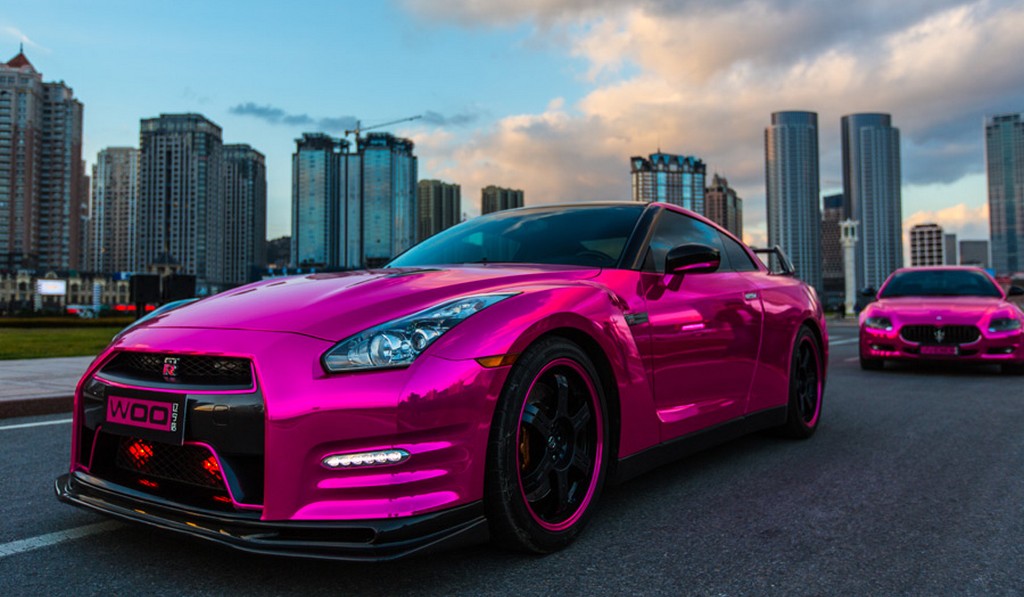 Gallery: Pink Wrapped Nissan GT-R and Maserati Quattroporte