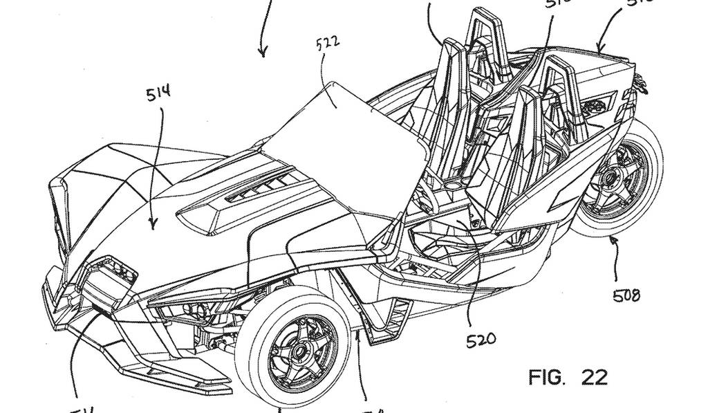 Official Patented Sketches of Polaris Slingshot Sports car
