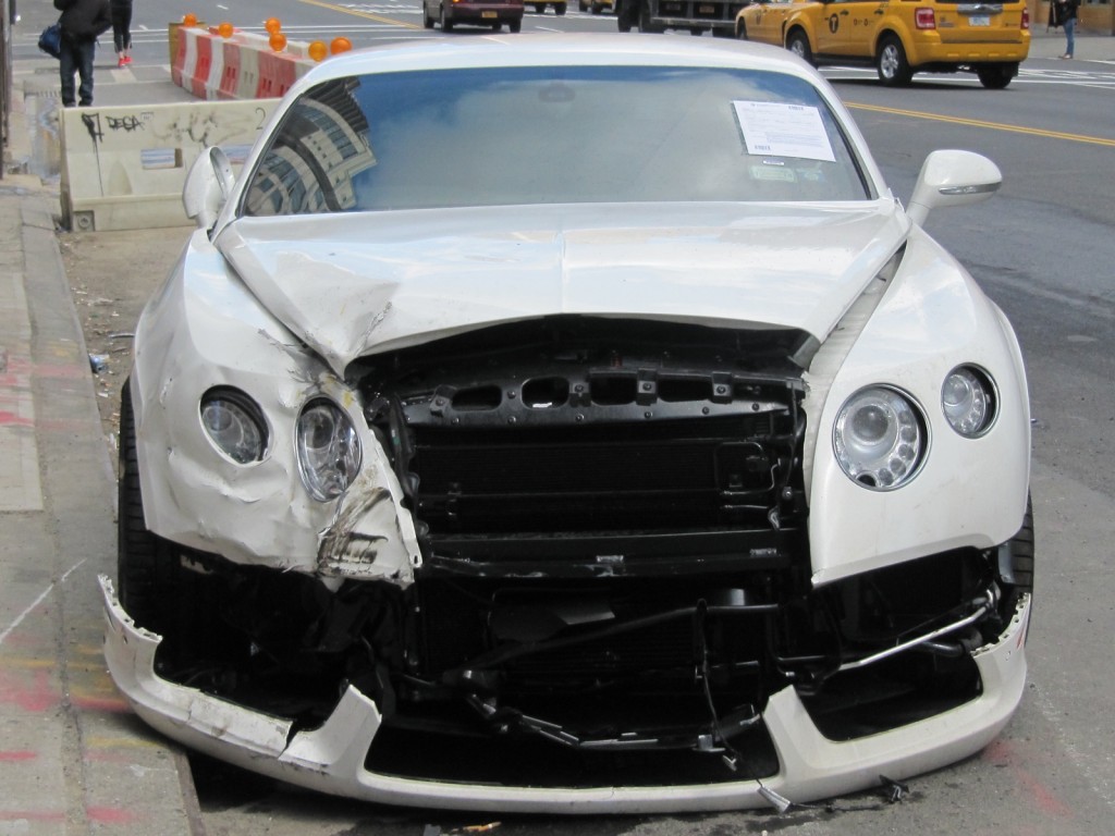 Car Crash: Destroyed 2013 Bentley Continental GT in New York City