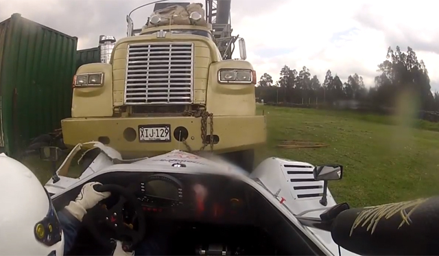 Video: Radical SR8 Almost Crashes Into Massive Truck