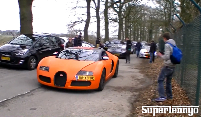 Video: Matte Orange Bugatti Veyron Drag Racing Lamborghini Gallardo