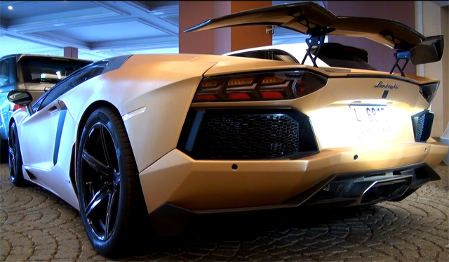 Video: Matte Gold Lamborghini Aventador by Oakley Design in Dubai