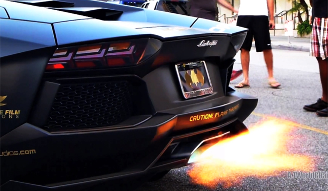 Video: Lamborghini Aventador 'Batventador' Spitting Flames