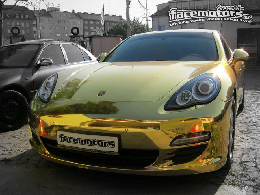 Overkill: Chrome Gold Porsche Panamera by Facemotors