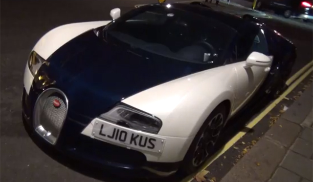 One-Off Bugatti Veyron Royal Dark Blue Spotted Driving