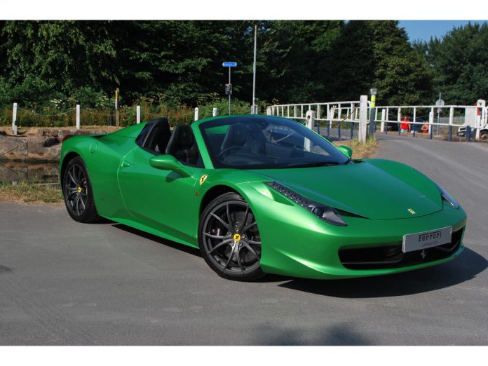 Verde-Kers-Lucido Green Ferrari 458 Spider For Sale in the U.K