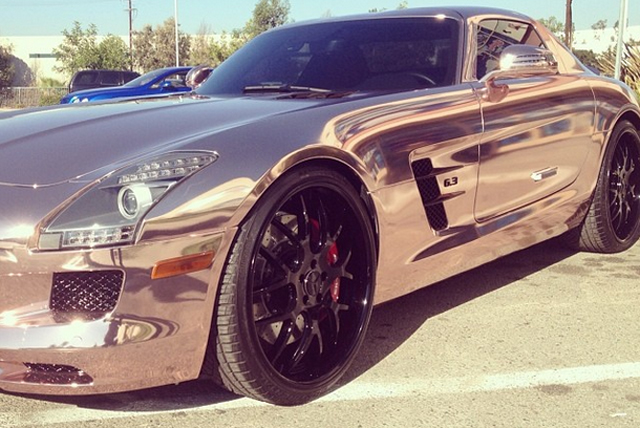 Tyga Has Mercedes-Benz SLS AMG Wrapped in Rose Gold