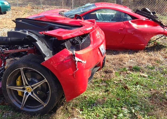 Ferrari 458 Italia Splits In Half in Alabama Crash