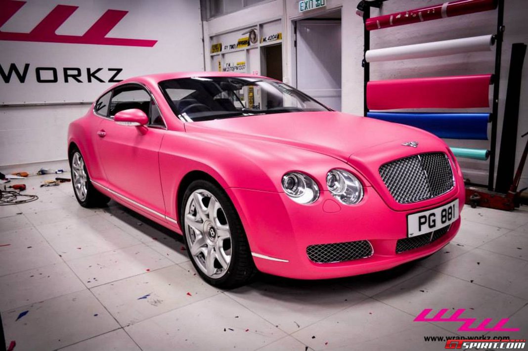 Matte Pink Bentley Continental GT by Wrap Workz Hong Kong