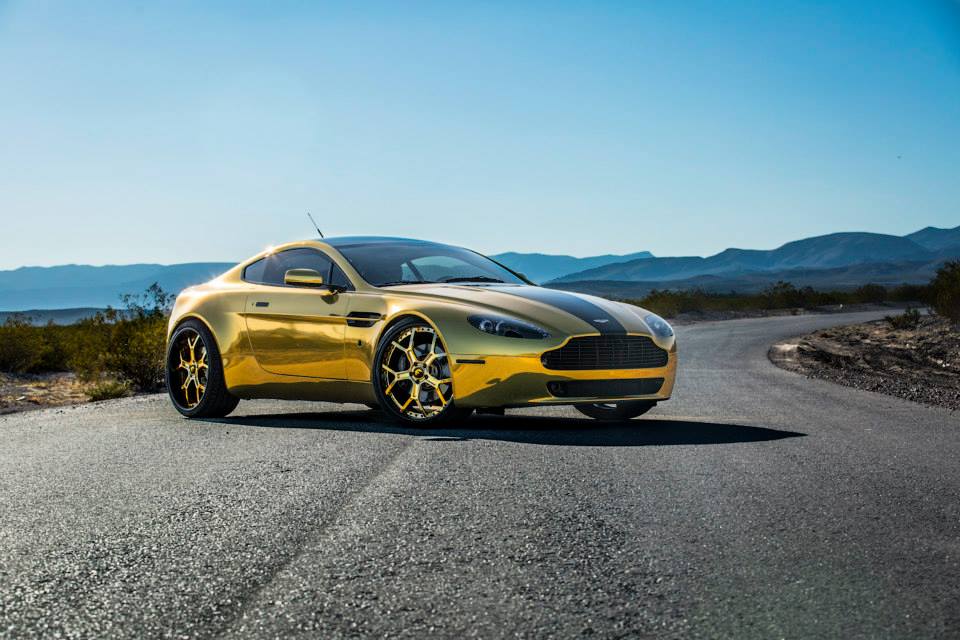 Gold Aston Martin Vantage