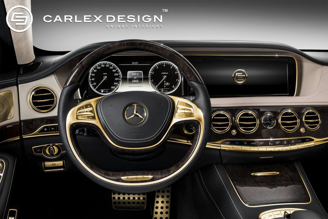 Carlex Design Previews Its Gold-Plated Mercedes-Benz S-Class Interior