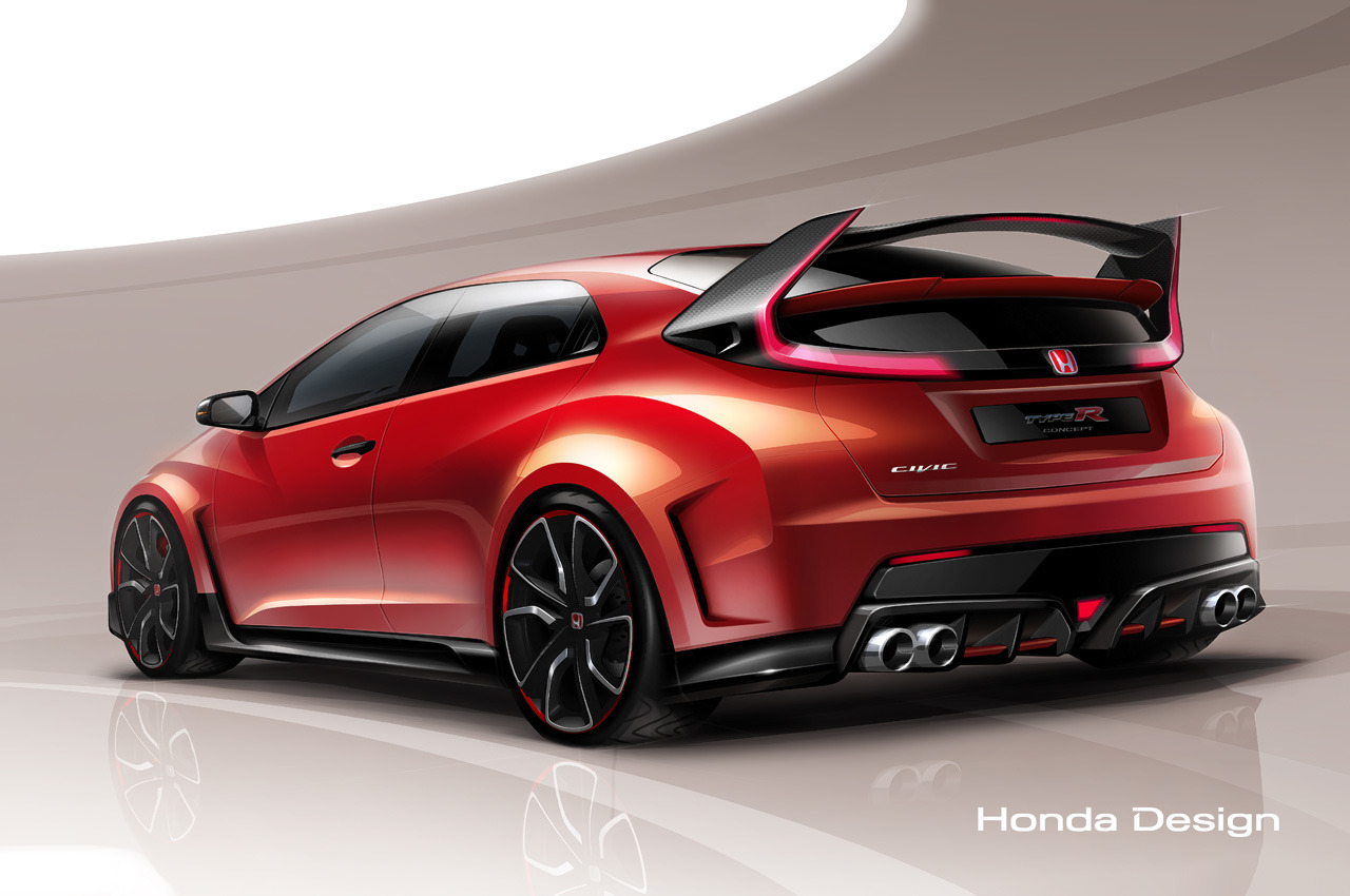 New 300hp Honda Civic Type R Concept Teased Before Geneva - GTspirit