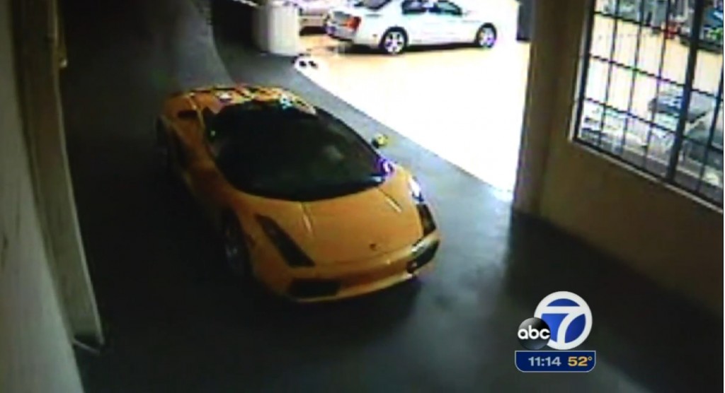 Security Vision Shows Teen Ninja Stealing Guy Fieri's Lamborghini Gallardo