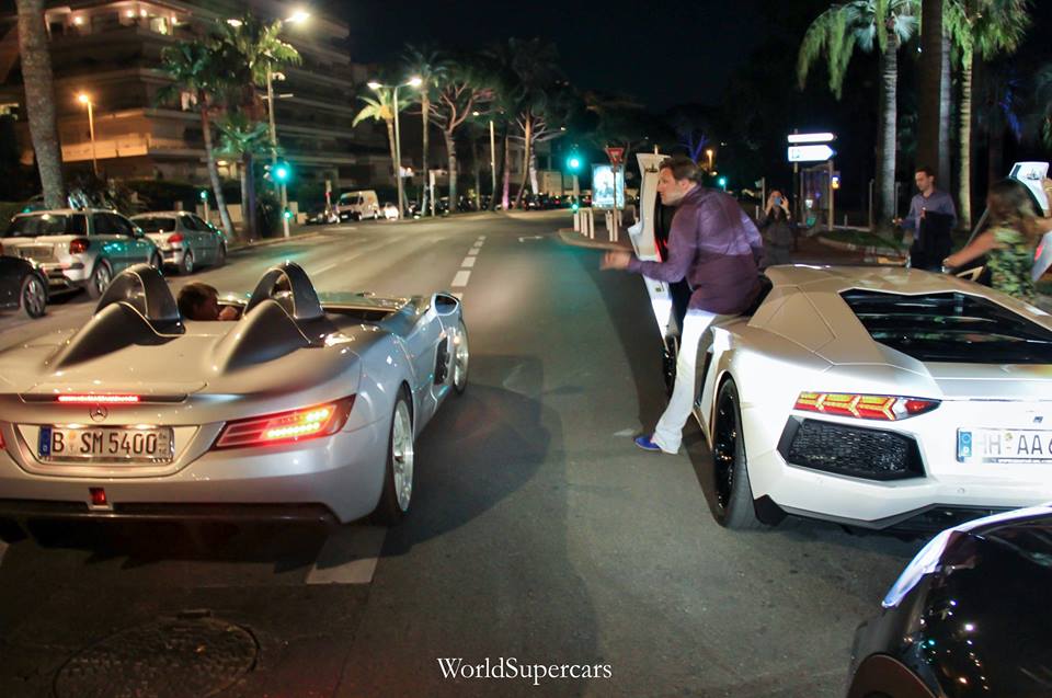 Mercedes SLR Stirling Moss and Lamborghini Aventador