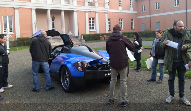French Blue Pagani Huayra Spotted Filming Pepsi Commercial
