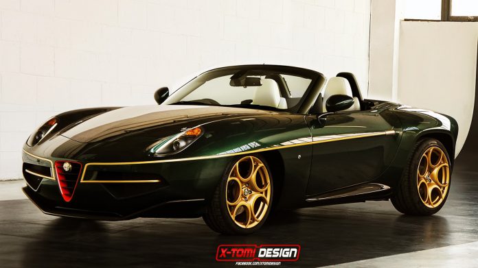 Green and Gold Alfa Romeo Disco Volante Spider Imagined