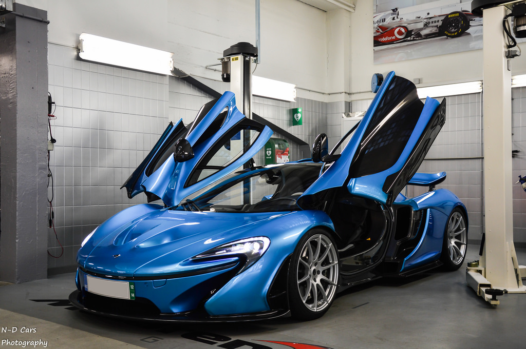 Baby Blue McLaren P1 Photoshoot in Geneva
