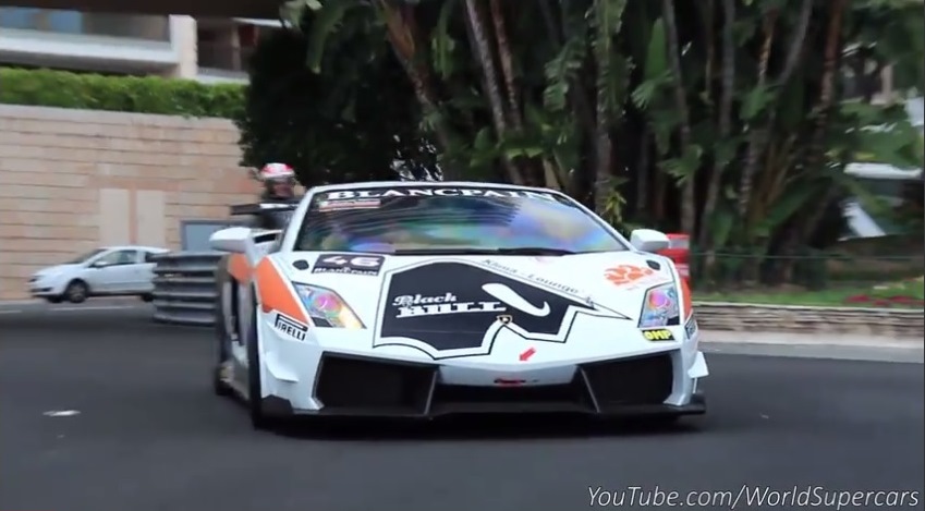 Video: Lamborghini Gallardo Super Trofeo Racer Accelerating Hard in Monaco