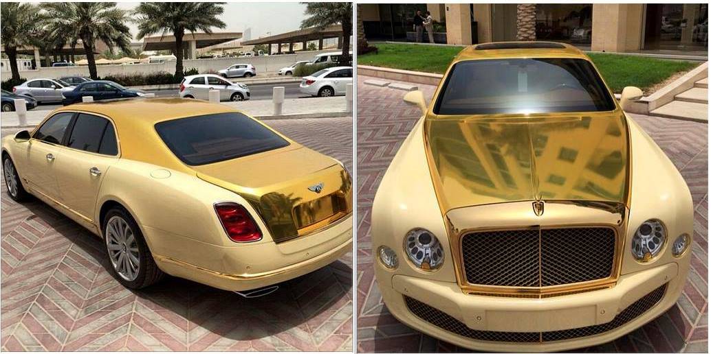 Gold Bentley Mulsanne in Qatar