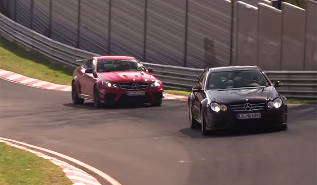 Video: Mercedes-Benz CLK 63 AMG Black and C 63 AMG Black Hit the 'Ring