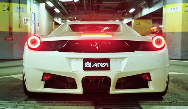 Video: Armytrix Ferrari 458 Spider in Parking Garage is Heavenly