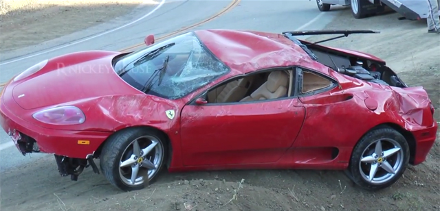 Video: Ferrari 360 Modena Crashes and Rolls on Mulholland Drive