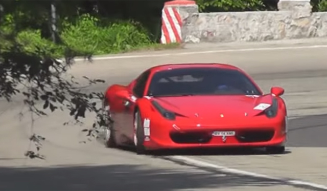 Video: Ferrari 458 Challenge Rocketing up Romanian Mountain!