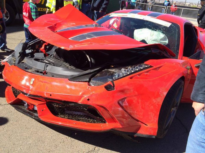 Ferrari 458 Speciale Crashes Heavily at South African Track Day