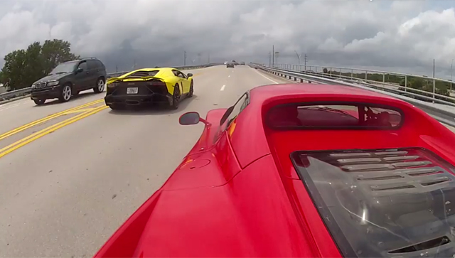 Video: Ferrari F50 and Lamborghini Aventador LP720-4 Cruising