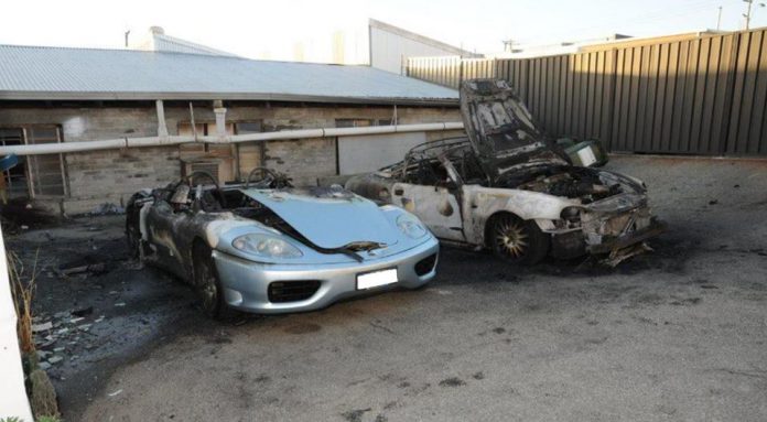 Arsonists Burn Down Ferrari 360 and Maserati Spyder in Australia