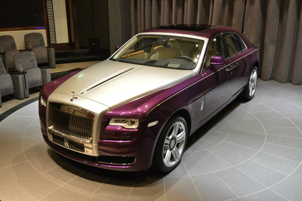 Purple Silk Metallic Rolls-Royce Ghost Series II in Abu Dhabi