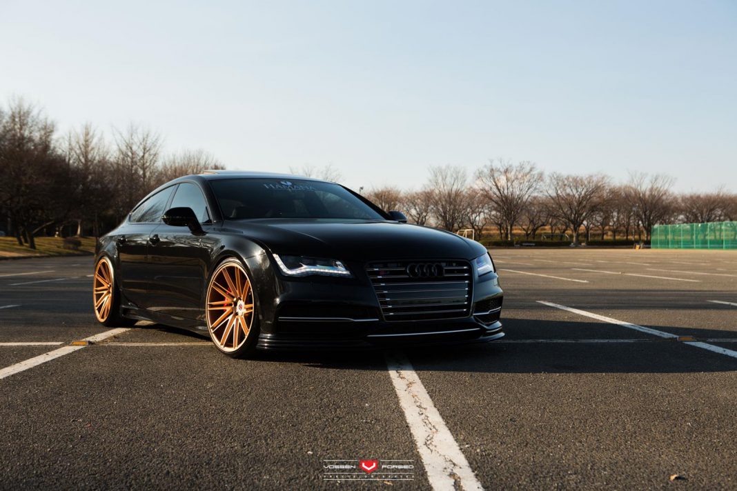 Black Audi RS7 with Gold Vossen Wheels